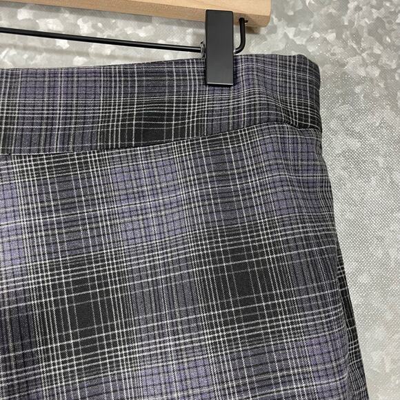 The Limited Purple Plaid Box Pleated Pencil Skirt - Size Medium - Side Zipper - Picture 2 of 9